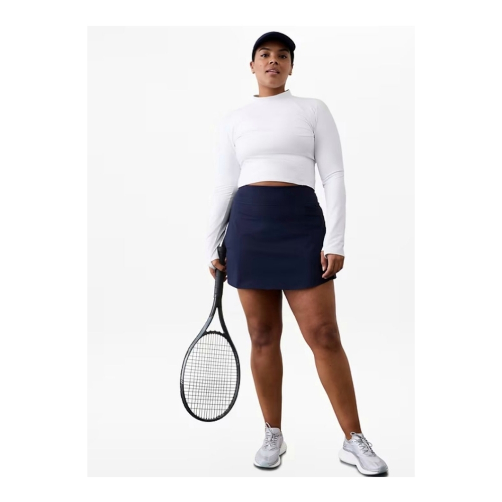 Athleta Ace Tennis Skort 15.5" 3X Navy Blue Pickle Ball Sporty Stretch Pockets